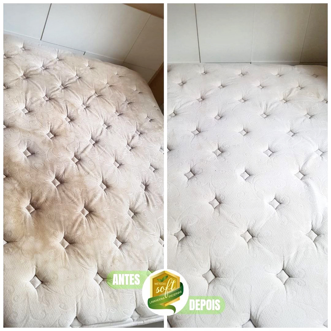 Antes e depois da limpeza de colchão 3