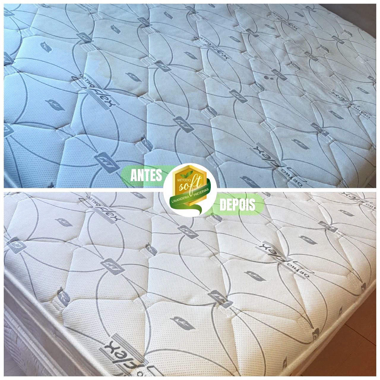 Antes e depois da limpeza de colchão 4